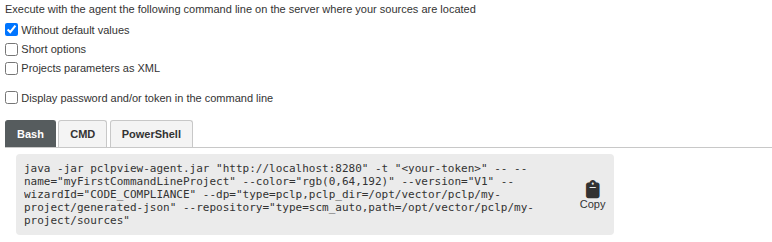 CLI first project parameters auto
